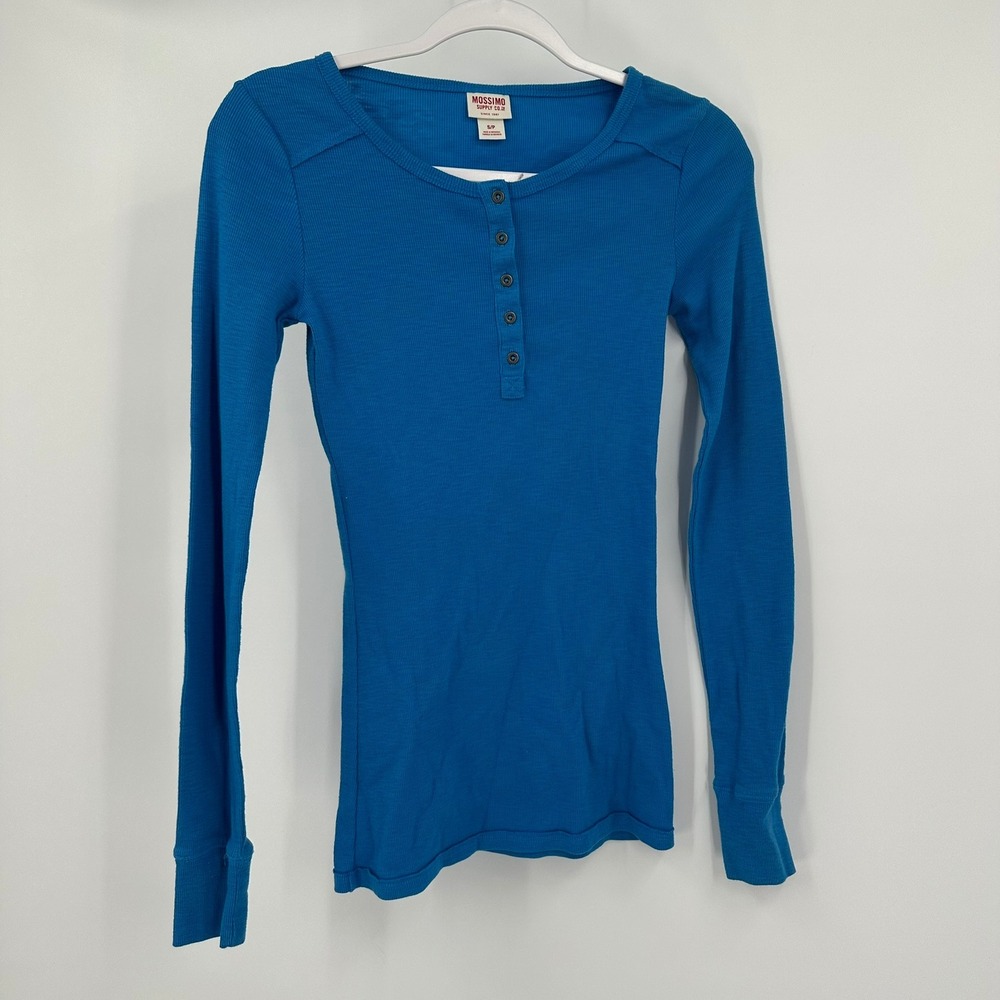 Womens Y2K‎ Ribbed Henley Top Size S Fitted Indie Sleaze Coquette Casual Bella